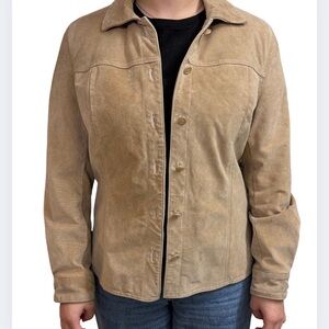 Cherokee Women's Western Style Beige Genuine Tan Leather Jacket Size M